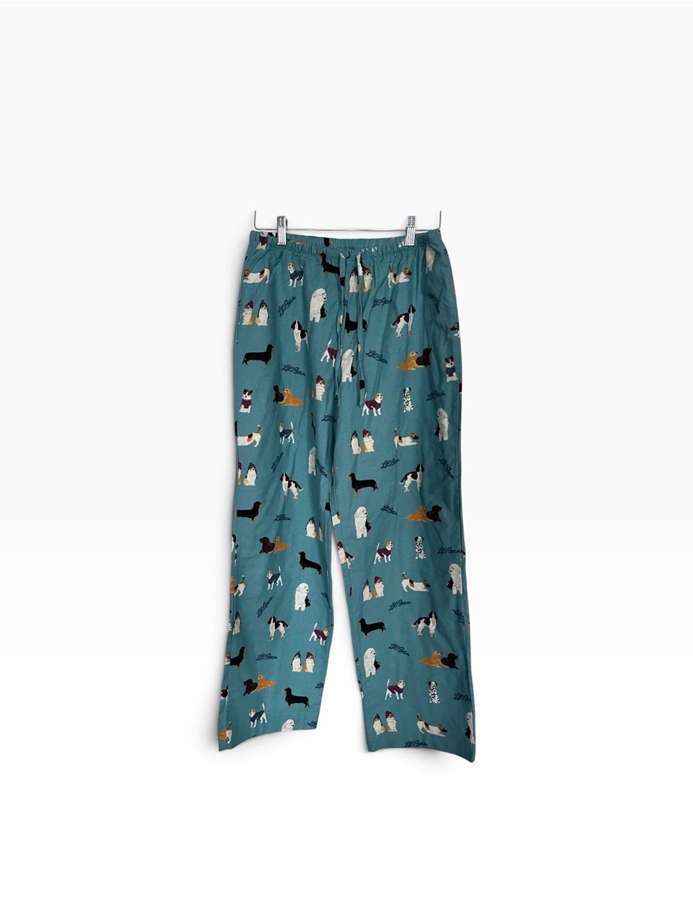 L.L. Bean Teal Dog-Print Kids Sweatpants